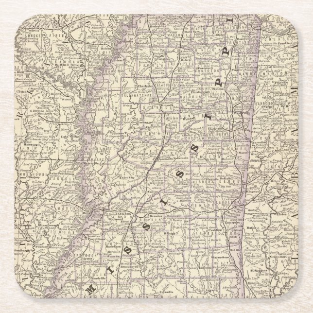Posavasos Cuadrado De Papel Mississippi 9 (Anverso)