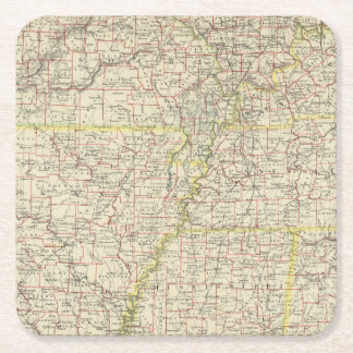 Posavasos Cuadrado De Papel Missouri, Arkansas, Kentucky, Tennessee