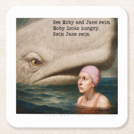 Posavasos Cuadrado De Papel Moby Dick y Jane