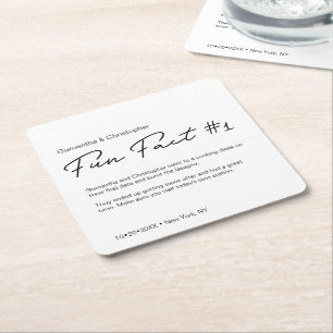 Posavasos Cuadrado De Papel Moda Minimalista Boda de hechos de diversión en bl