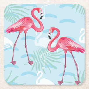 Posavasos Cuadrado De Papel Modelo 2 del flamenco