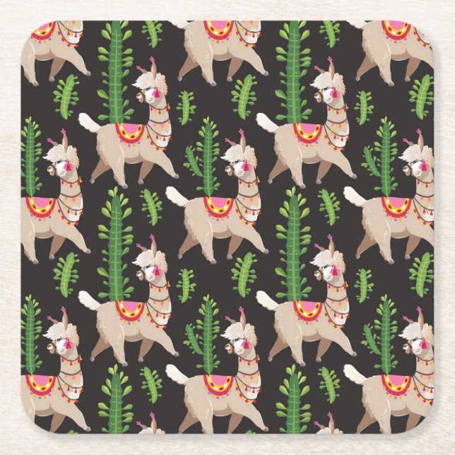 Posavasos Cuadrado De Papel Modelo adornado lindo de las llamas (Anverso)