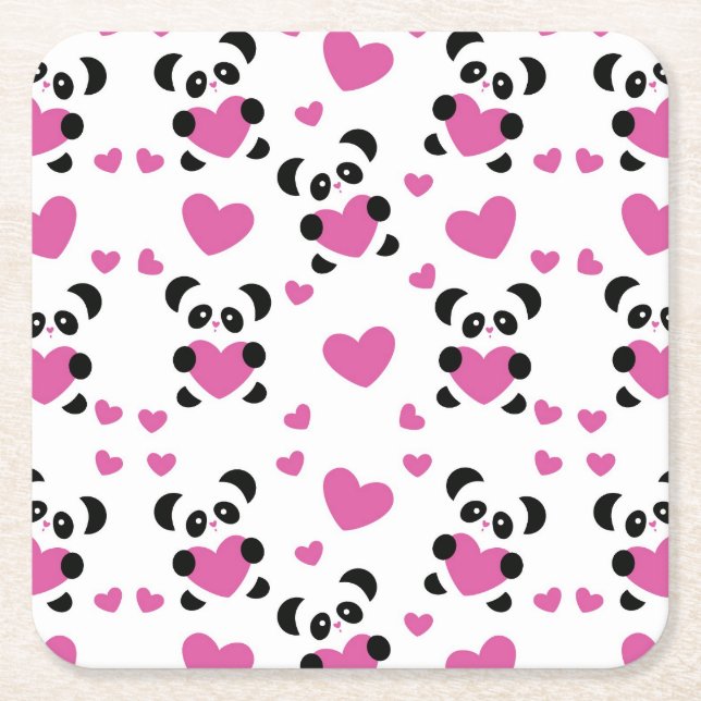 Posavasos Cuadrado De Papel Modelo al día de amor (Anverso)