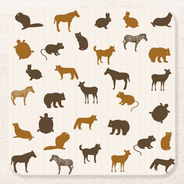 Posavasos Cuadrado De Papel Modelo animal 1 (Anverso)