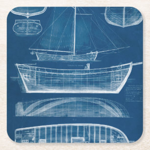 Posavasos Cuadrado De Papel Modelo antiguo II de la nave