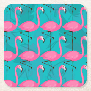 Posavasos Cuadrado De Papel Modelo brillante 2 del flamenco