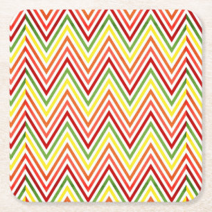 Posavasos Cuadrado De Papel Modelo colorido de Chevron del zigzag