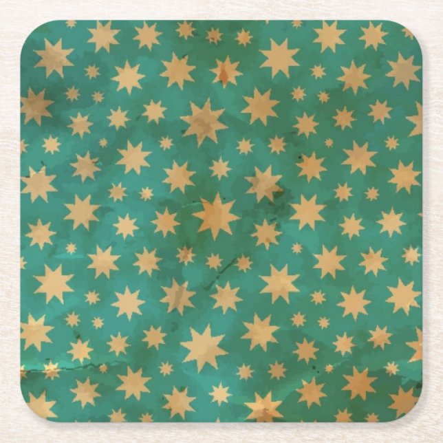 Posavasos Cuadrado De Papel Modelo de estrellas (Anverso)