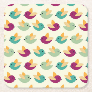 Posavasos Cuadrado De Papel Modelo de los pájaros