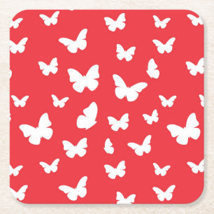 Posavasos Cuadrado De Papel Modelo de mariposa 2