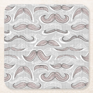 Posavasos Cuadrado De Papel Modelo de moda del bigote