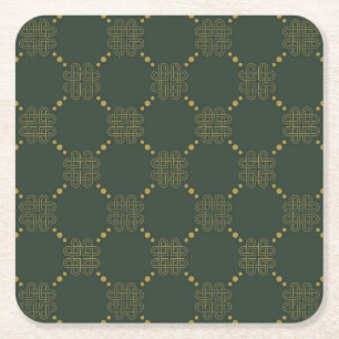 Posavasos Cuadrado De Papel Modelo de nudo céltico