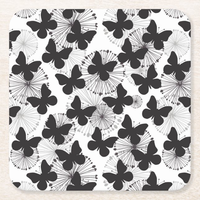 Posavasos Cuadrado De Papel modelo de una mariposa (Anverso)