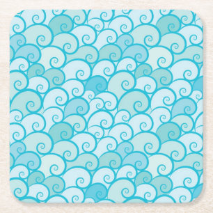 Posavasos Cuadrado De Papel Modelo del mar