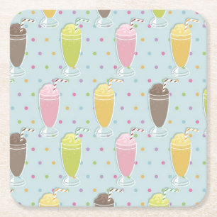 Posavasos Cuadrado De Papel Modelo del Milkshake