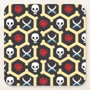 Posavasos Cuadrado De Papel Modelo del tema del bandido