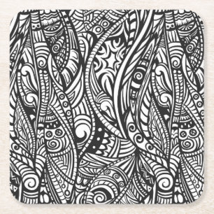 Posavasos Cuadrado De Papel Modelo étnico 3