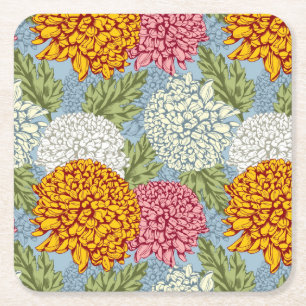 Posavasos Cuadrado De Papel Modelo excelente con los crisantemos