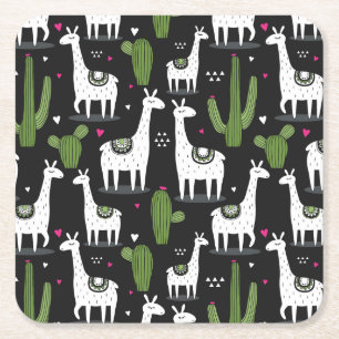 Posavasos Cuadrado De Papel Modelo feliz de la llama