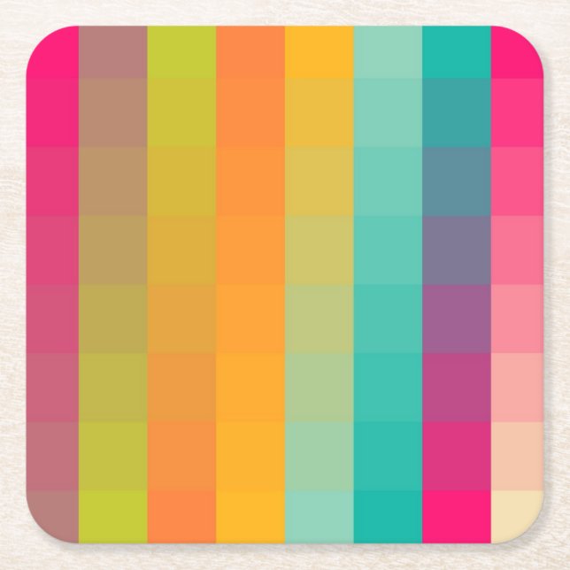 Posavasos Cuadrado De Papel Modelo geométrico abstracto (Anverso)