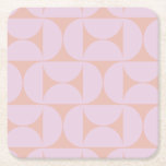 Posavasos Cuadrado De Papel Modelo Moderno De Mediano Siglo Pastel Suave Lilac<br><div class="desc">Patrón moderno retro de mediados de siglo - Formas geométricas abstractas - Patrón Minimalista en lavanda pastel suave / púrpura / lila y beige.</div>