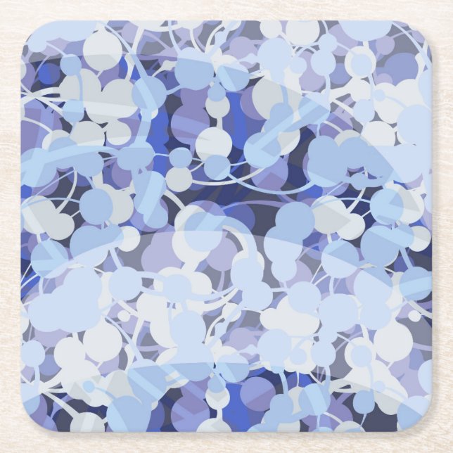 Posavasos Cuadrado De Papel Modelo púrpura del microbio (Anverso)