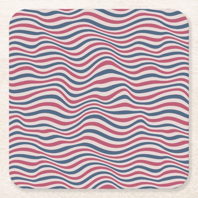 Posavasos Cuadrado De Papel Modelo rayado 2 (Anverso)