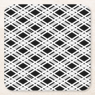 Posavasos Cuadrado De Papel Modelo rayado de la tela escocesa