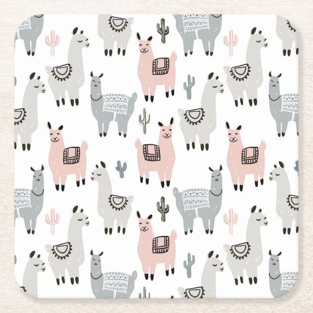 Posavasos Cuadrado De Papel Modelo sonriente de las llamas (Anverso)
