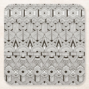 Posavasos Cuadrado De Papel Modelo tribal inspirado