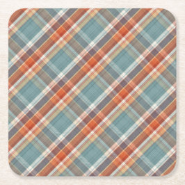 Posavasos Cuadrado De Papel Modelo Verde azulado moderno de color azul oscuro 