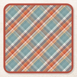 Posavasos Cuadrado De Papel Modelo Verde azulado moderno de color azul oscuro 