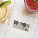 Posavasos Cuadrado De Papel Moden 3Collage Photo & Grey Best Family Gift<br><div class="desc">Moden 3Collage Photo & Grey Best Family Gift</div>