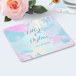 Posavasos Cuadrado De Papel Modern Abstract Pastel Wedding Paper Coaster