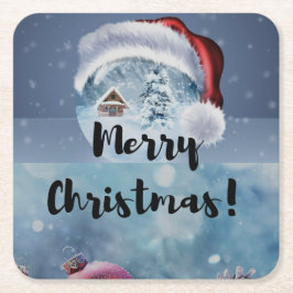 Posavasos Cuadrado De Papel Modern funny cute Christmas reindeer