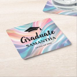 Posavasos Cuadrado De Papel Modern  Graduation 