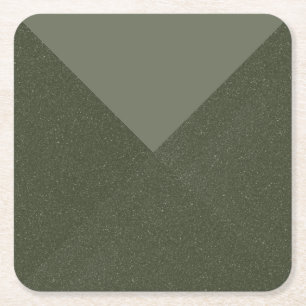 Posavasos Cuadrado De Papel Modern Musgo Verde Esquina en V - Salvamanteles de