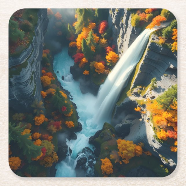 Posavasos Cuadrado De Papel Modern Navy & Gold Abstract Mountain Peak – Luxury (Anverso)