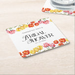 Posavasos Cuadrado De Papel Modern Orange Pink  Tulips Floral Bridal Shower<br><div class="desc">Add a charming floral touch to your celebration with this Modern Orange Pink Tulips Floral Bridal Shower Square Paper Coaster. Featuring delicate tulip blooms in soft orange and pink hues, paired with elegant modern typography, this stylish coaster brings a fresh and romantic feel to your bridal shower décor. Perfect for...</div>