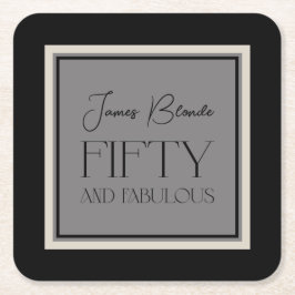 Posavasos Cuadrado De Papel Moderna Caligrafía Elegante Cincuenta Y Fabulosa