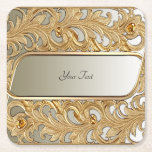 Posavasos Cuadrado De Papel Moderna escayola de papel ornato de oro<br><div class="desc">Magnífica escayola moderna de papel ornato de oro</div>