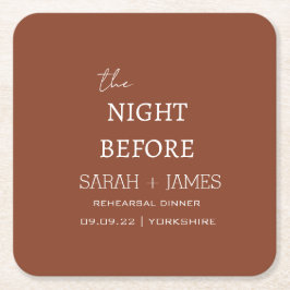 Posavasos Cuadrado De Papel Moderna la Noche Antes de la Cena de Ensayo de la