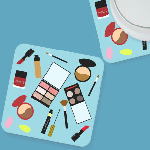 Posavasos Cuadrado De Papel Moderna maquillaje colorido herramientas de artist