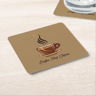 Posavasos Cuadrado De Papel Moderna tienda profesional Minimal Coffee Shop