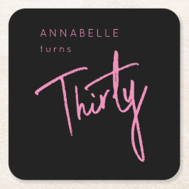 Posavasos Cuadrado De Papel Moderno 30.ª fiesta de 30 años