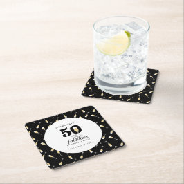 Posavasos Cuadrado De Papel Moderno 50 personalizado y fabuloso cumpleaños