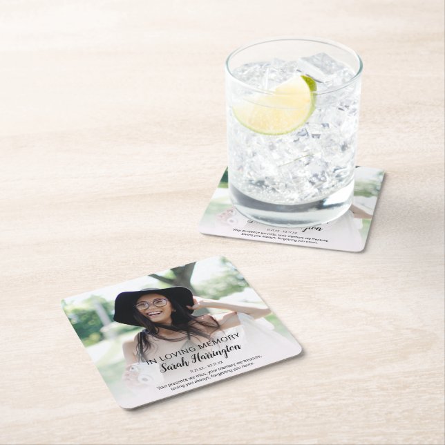 Posavasos Cuadrado De Papel Moderno en la memoria amorosa | Memorial fotográfi (In situ)