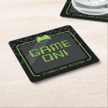 Posavasos Cuadrado De Papel MODERNO GAMER controlador fresco divertido verde n<br><div class="desc">por kat massard >> WWW.SIMPLYSWEETPAPERIE.COM <<</div>