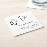 Posavasos Cuadrado De Papel Moderno, hacemos Boda blanco negro Personalizado e<br><div class="desc">Modernos Hacemos elegante Personalizado Boda negro y blanco  de papel</div>
