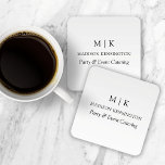 Posavasos Cuadrado De Papel Moderno Monograma Minimalista o Agregar logotipo c<br><div class="desc">Modernas Astillas Minimalistas De Papel. Blanco y negro o elige tus colores personalizados. Perfecto para pequeñas empresas, marcas de empresas, comedores, panaderías, cafés, restaurantes y más. Fácil de personalizar con sus iniciales de monograma, nombre comercial e información, título de trabajo, lema o incluso añadir su logotipo o diseño de marca...</div>